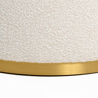 Giovanni 150" Glam Beige Fabric Curved Sectional Sofa with Beige Pillows