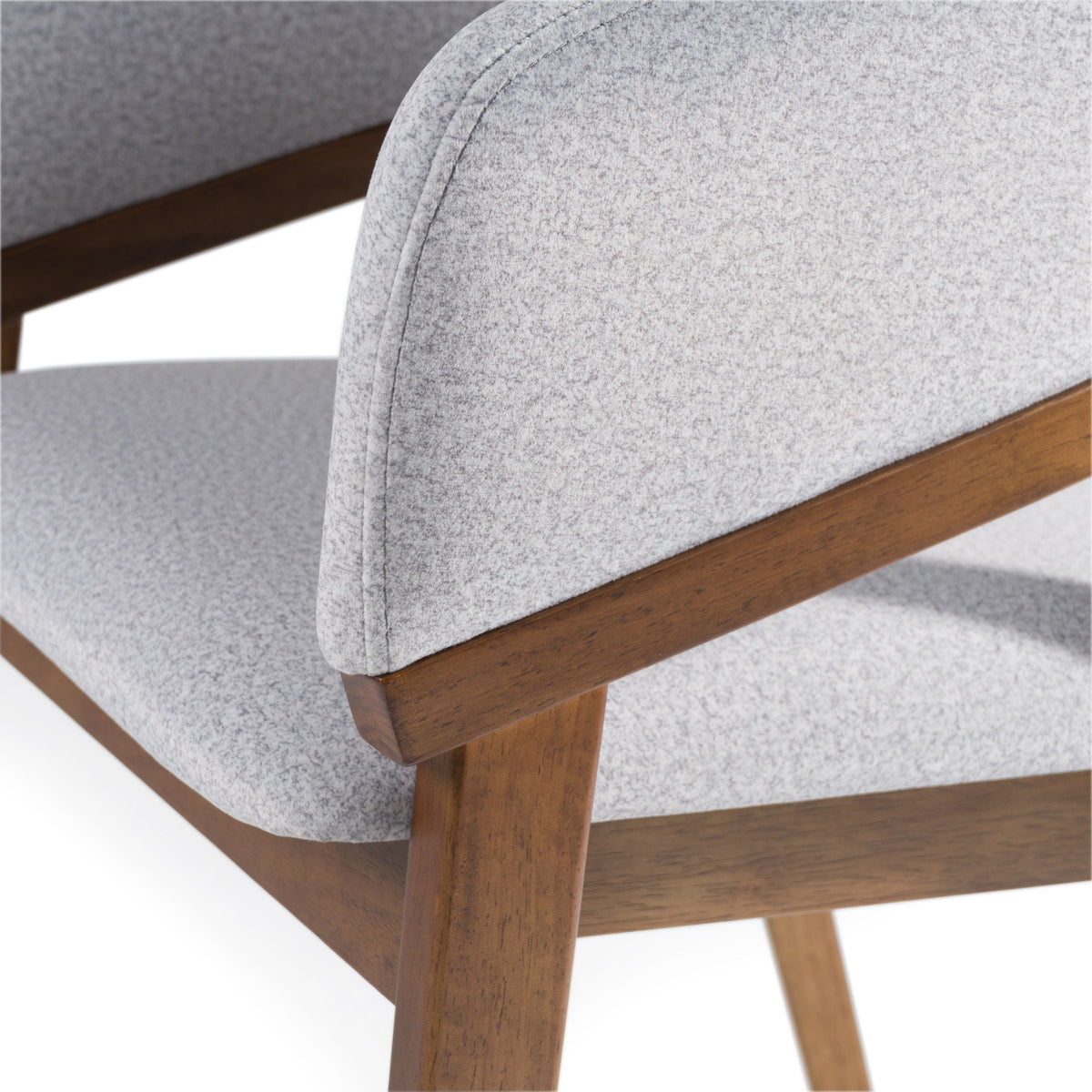 Turner Mid-Century Modern Grey & Walnut Dining Chair