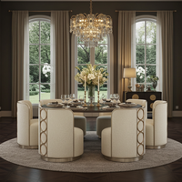 Rhumba Neutral Fabric & Burnished Silver Swivel Accent/Dining Chair