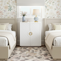 Ginny 40" White Lacquer Storage Cabinet