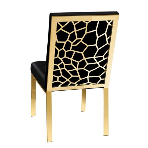 Bayfield Black Velvet with Gold Frame Dining Chair