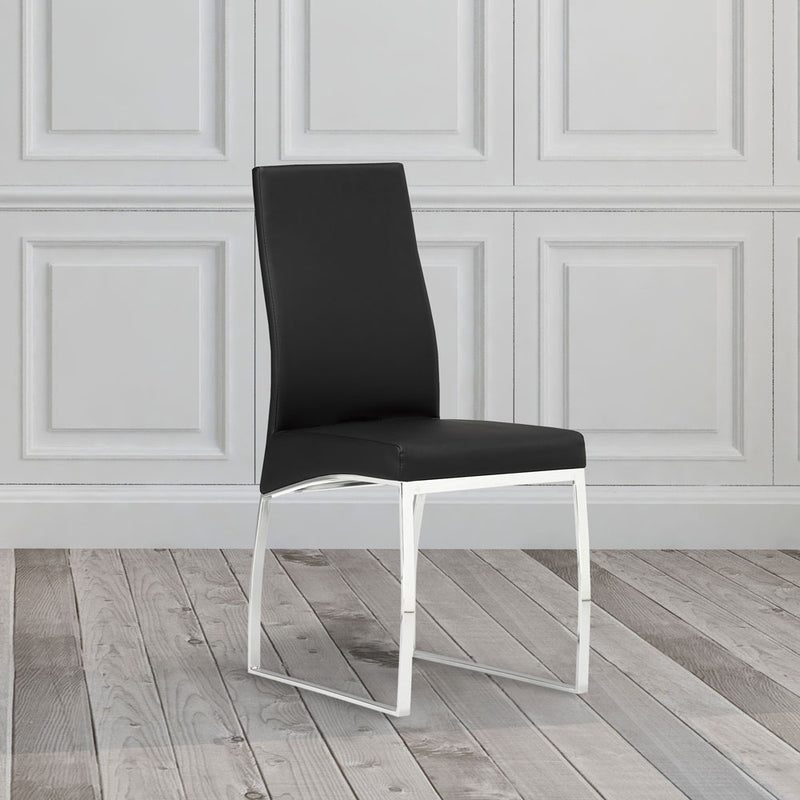 Phelix Black Leatherette Dining Chair