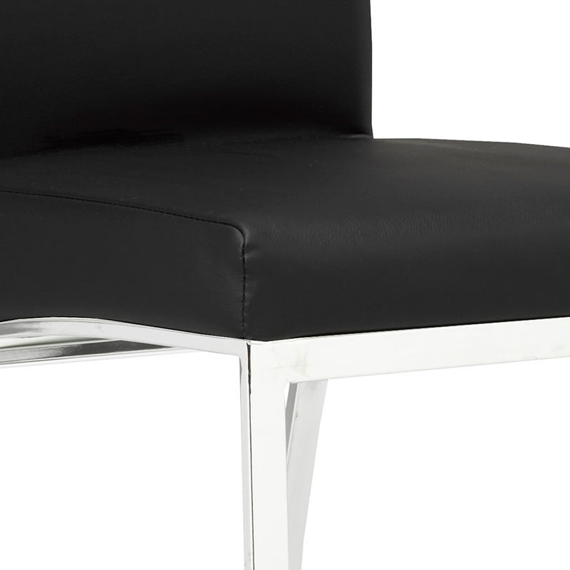 Phelix Black Leatherette Dining Chair