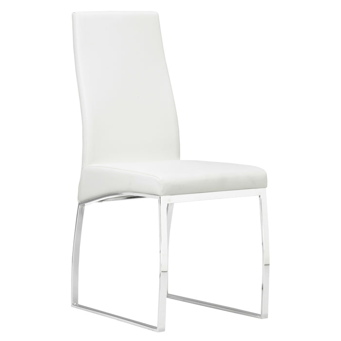 Phelix White Leatherette Dining Chair