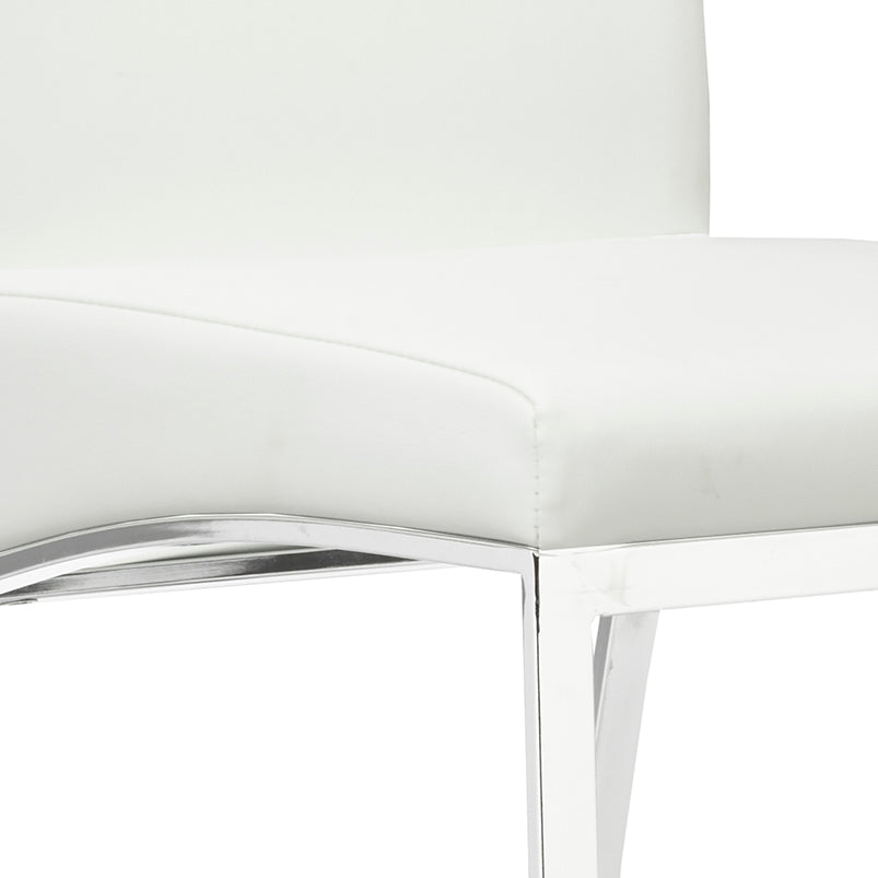 Phelix White Leatherette Dining Chair