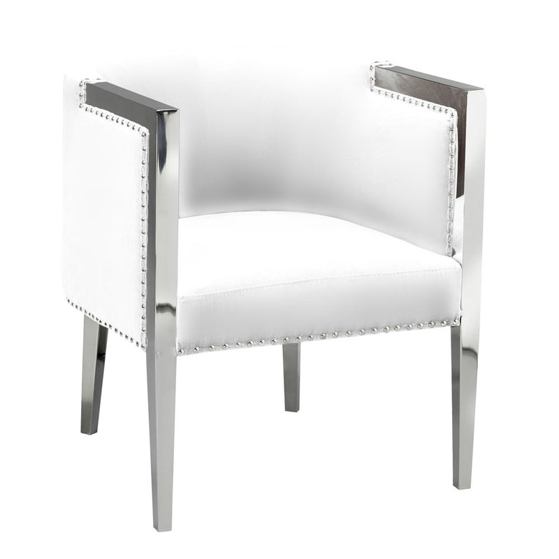 Moda White Leatherette Accent Chair