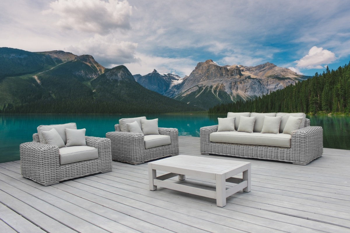 Meridian Outdoor Grey Wicker Sofa Set