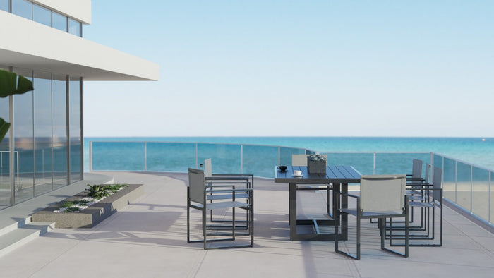 Meridian Modern Dark Charcoal Outdoor Dining Table