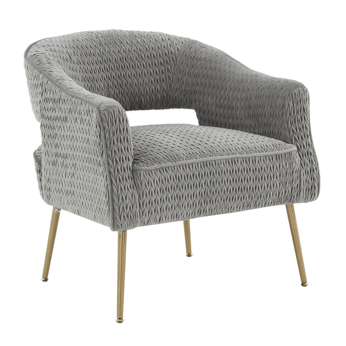 Flora Grey Velvet Accent Chair - Luxury Living Collection