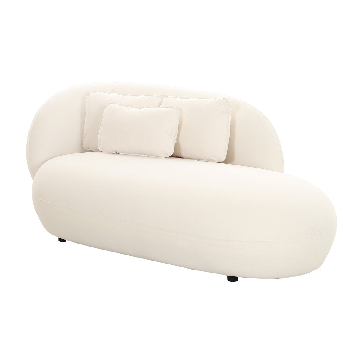Tallie Cream Velvet Chaise - Luxury Living Collection