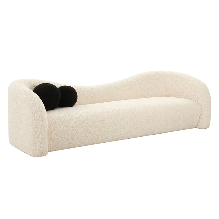 Laylie Beige Faux Shearling Sofa - Luxury Living Collection
