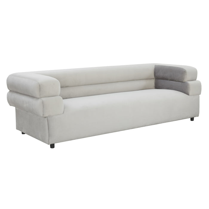 Sadie 98" Light Grey Velvet Sofa - Luxury Living Collection