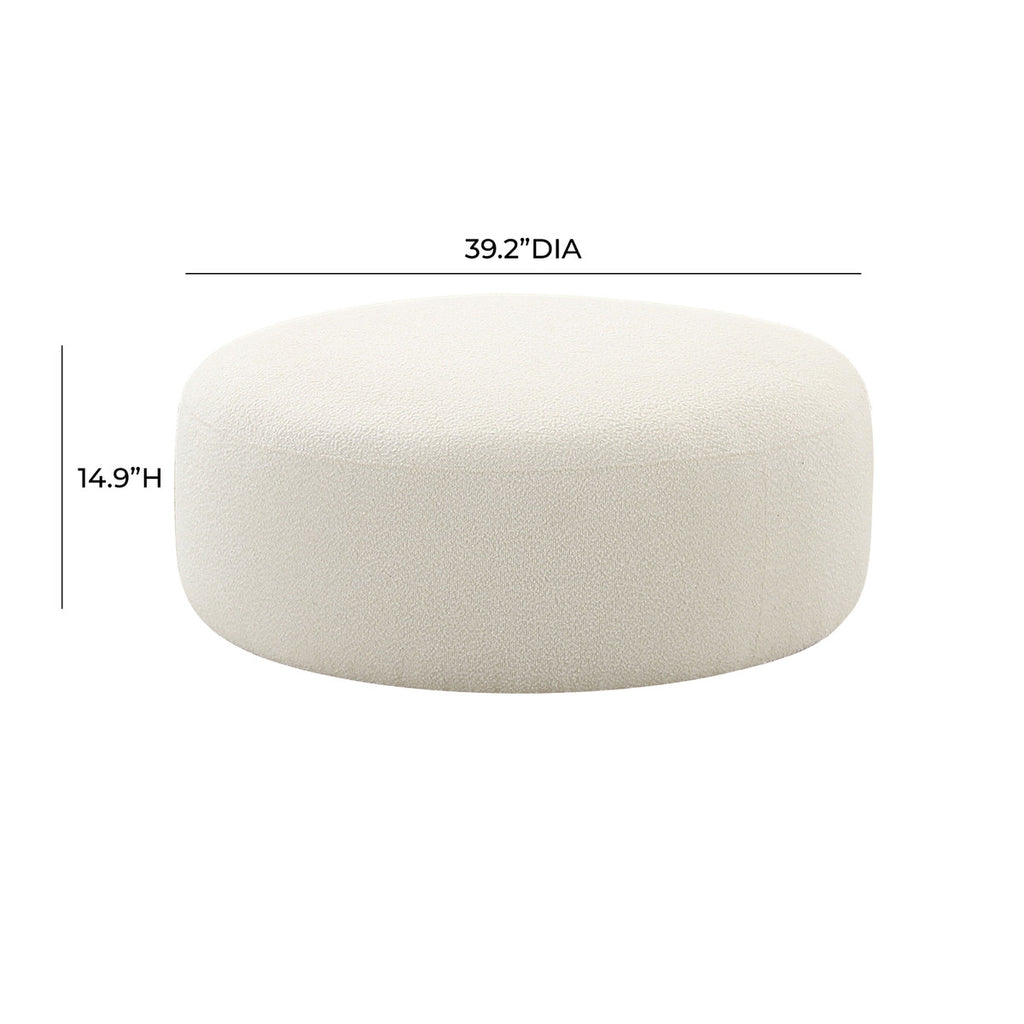 Broohah Cream Boucle Ottoman - Luxury Living Collection