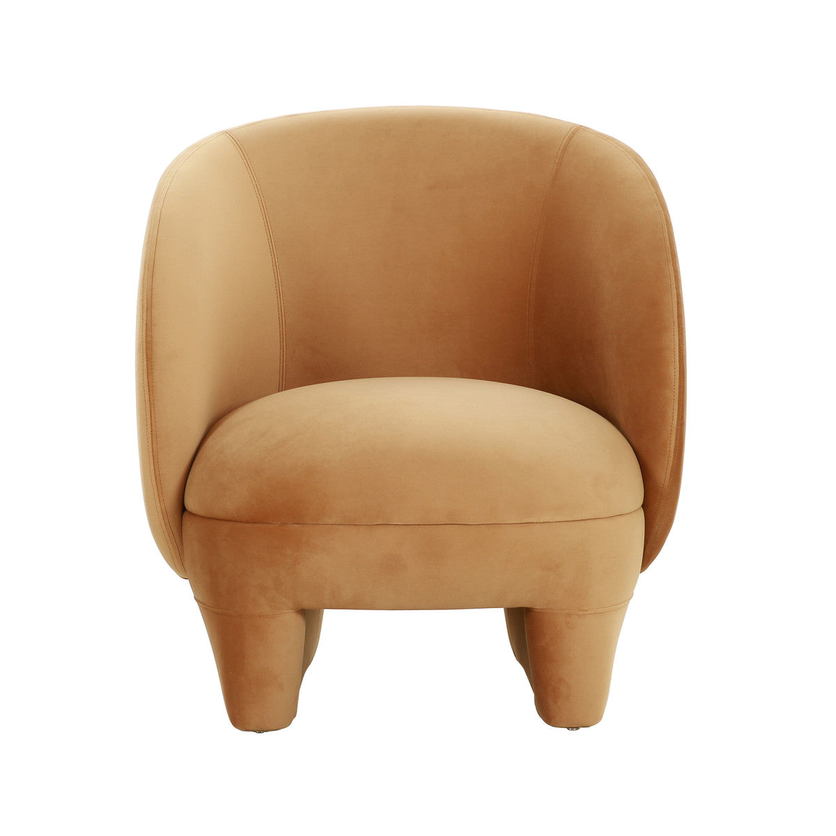 Lily Cognac Velvet Accent Chair - Luxury Living Collection