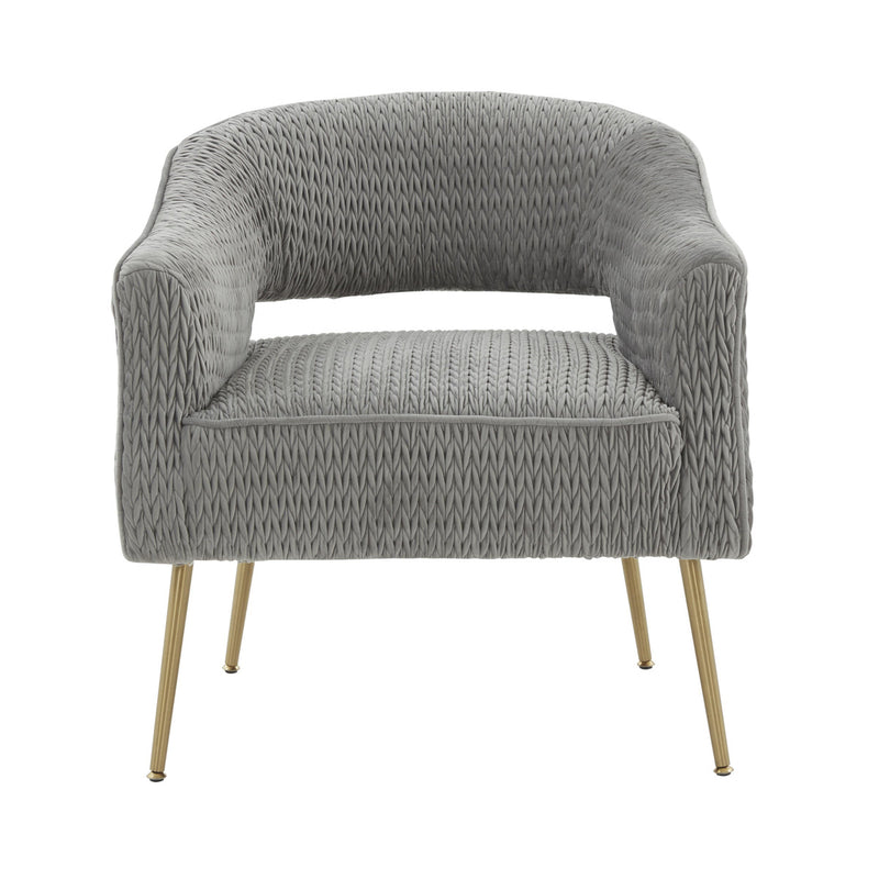 Flora Grey Velvet Accent Chair - Luxury Living Collection