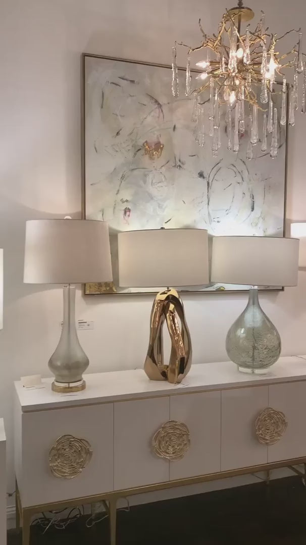 Ashby Glass Teardrop Fourteen-Light Horizontal Chandelier - Luxury Living Collection