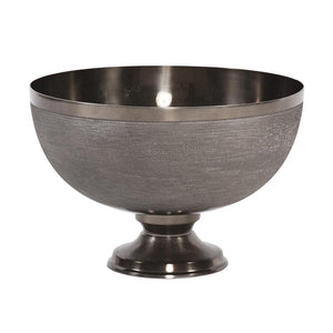 Textured Black and Silver Metal Vase Set