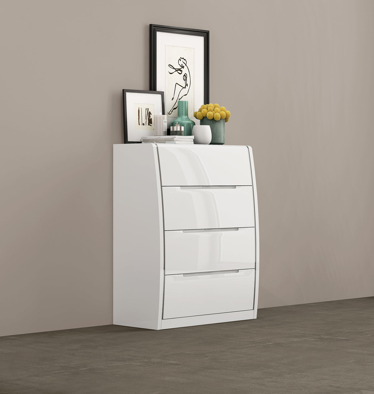 Jaylee White Lacquer Bedroom Chest