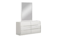 Jaylee White Lacquer Bedroom Dresser Mirror