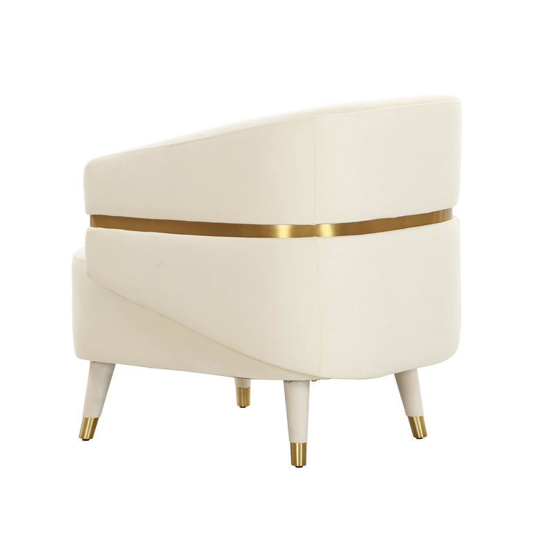 Ava Cream Velvet Accent Chair - Luxury Living Collection