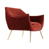 Sienna Paprika Velvet Lounge Chair