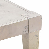 Blythe White Burl Wood End Table - Luxury Living Collection