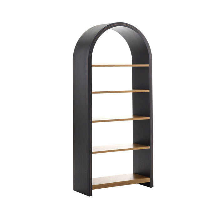 Analeah Antique Brass Inlay & Ebony Bookshelf