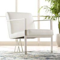 Mercer White Leatherette Accent Chair