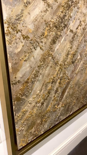 Golden Glass Fragments Painting - Luxury Living Collection