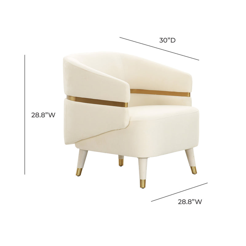 Ava Cream Velvet Accent Chair - Luxury Living Collection