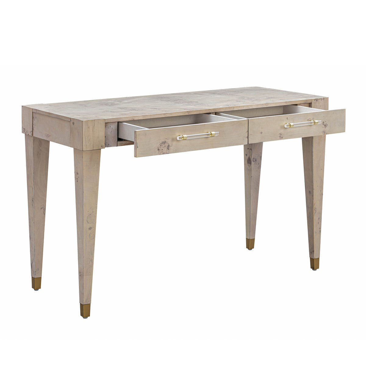 Blythe White Burl Rectangular Desk- Luxury Living Collection