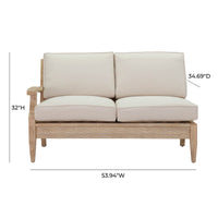 Waltz Natural Beige Outdoor LAF Loveseat - Luxury Living Collection