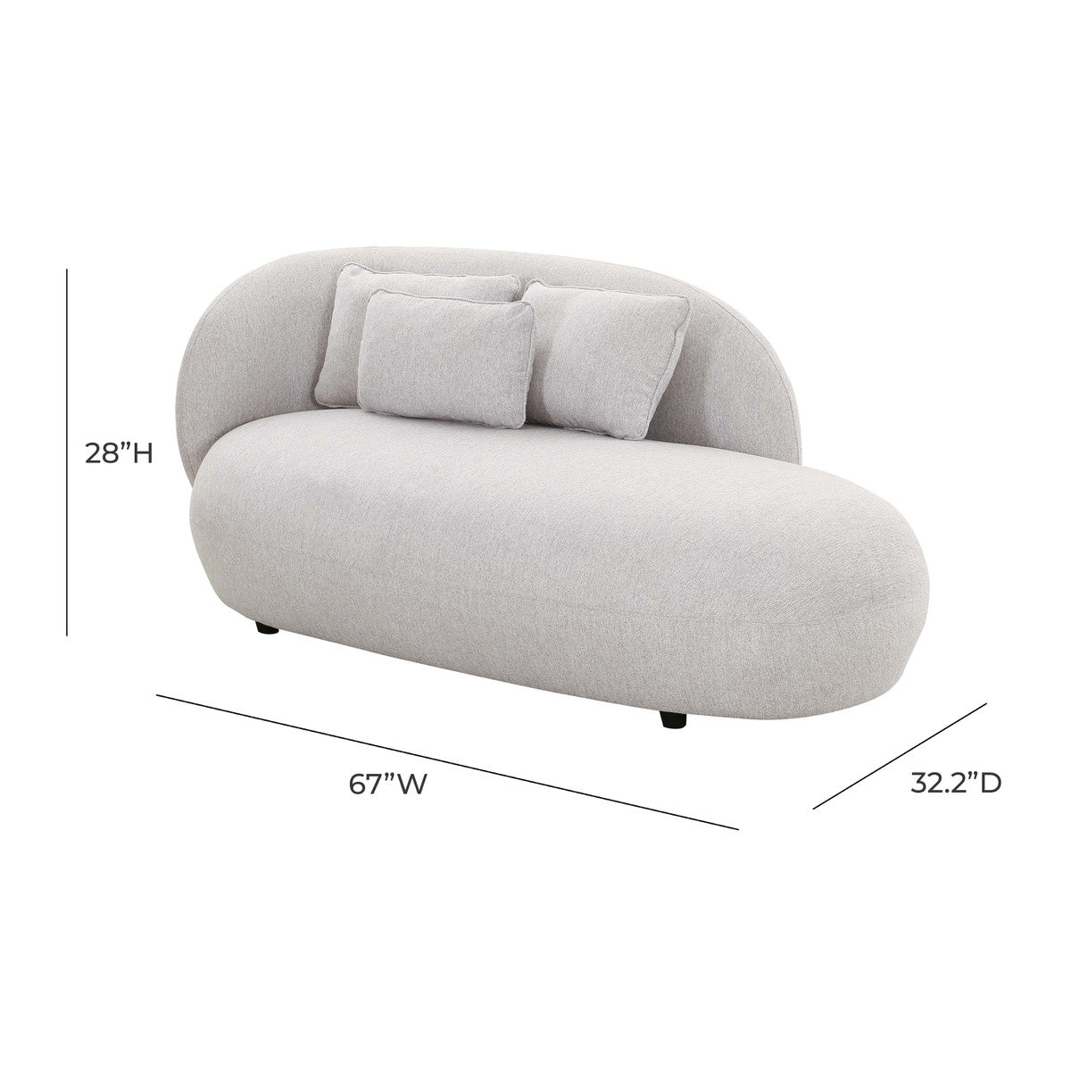 Tallie Grey Velvet Chaise - Luxury Living Collection