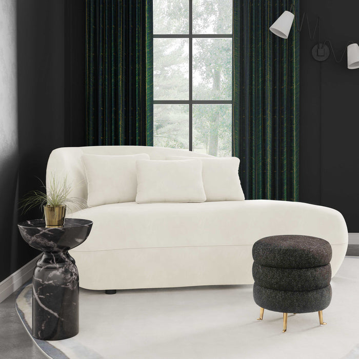 Tallie Cream Velvet Chaise - Luxury Living Collection