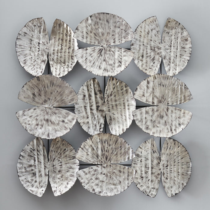 Neutral Circular Silver Wall Sculpture (Set of Nine)