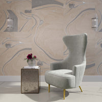 Versailles Grey Velvet Channel Tufted Wingback Chair - Luxury Living Collection