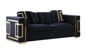 Aislinn Black Suede Fabric Sofa