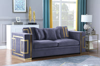 Aislinn Grey Suede Fabric Sofa Set