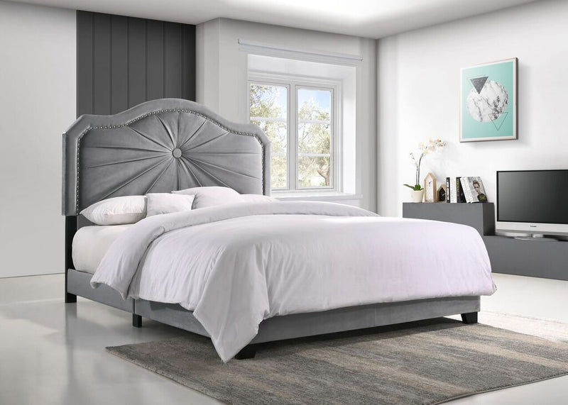 Kaelyn Grey Fabric Bed