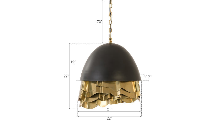 Shuffle Black with Brass Wall Chandelier