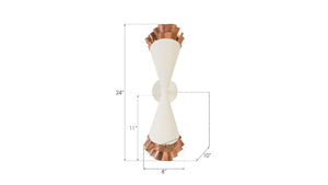 Shuffle White with Copper Wall Sconce Light