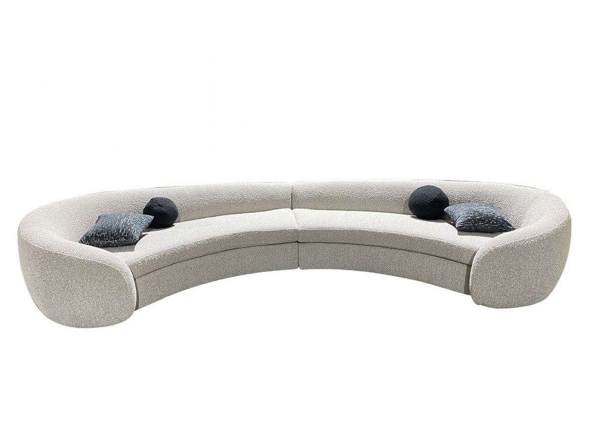 Arona Modern Grey Curved Sectional Sofa