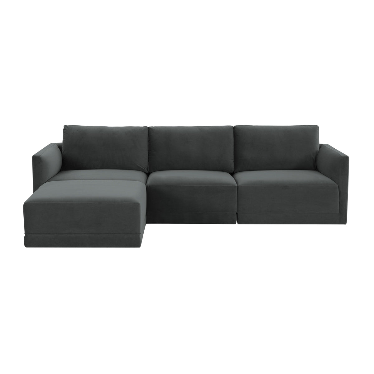 Valentina Charcoal Velvet Modular Sectional Sofa - Luxury Living Collection
