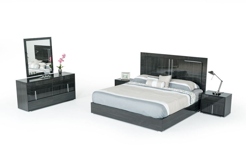 Vella Italian Modern Grey Bedroom Set