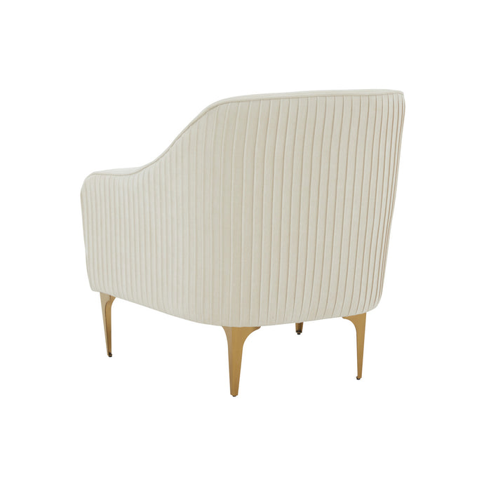 Serena Cream Velvet Accent Chair with Brass Legs - Luxury Living Collection