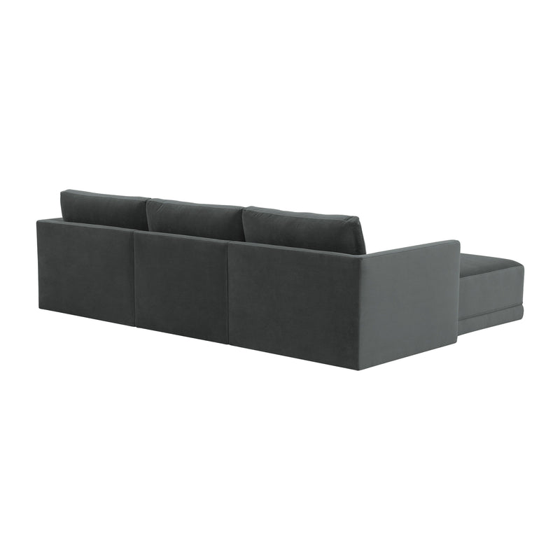Valentina Charcoal Velvet Modular Sectional Sofa - Luxury Living Collection
