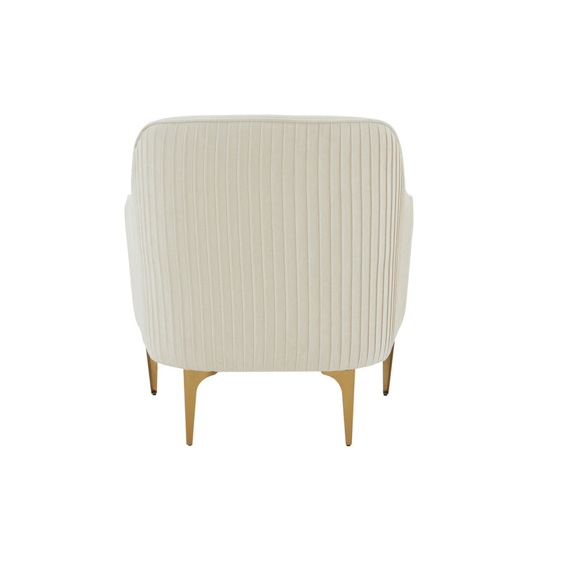 Serena Cream Velvet Accent Chair with Brass Legs - Luxury Living Collection