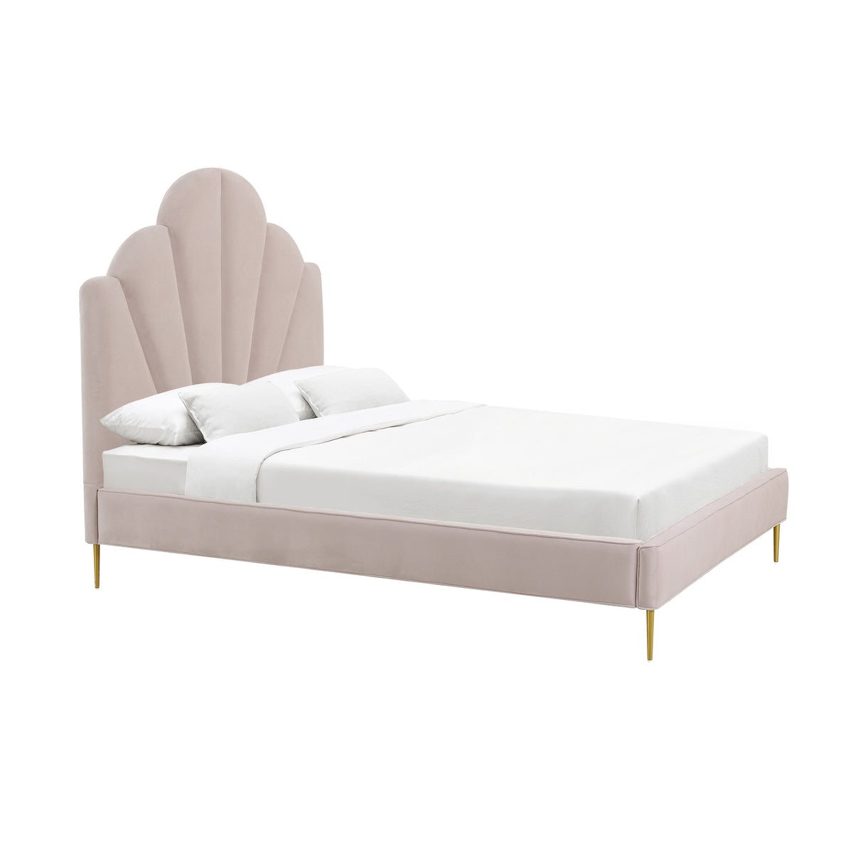 Juliard Blush Velvet Bed - Luxury Living Collection