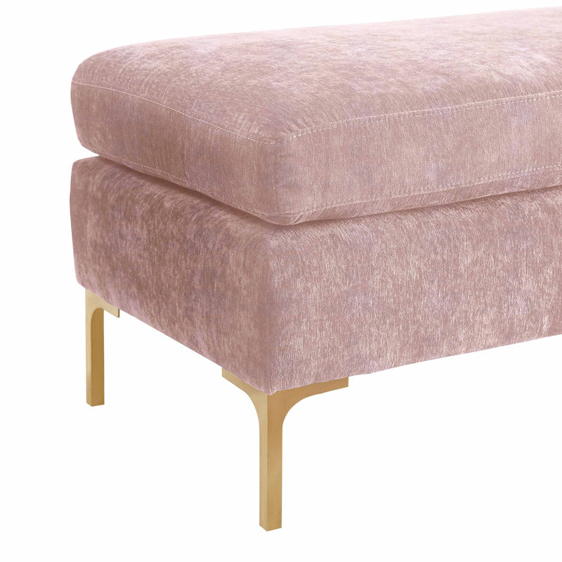Arzu Blush Textured Velvet Bench - Luxury Living Collection