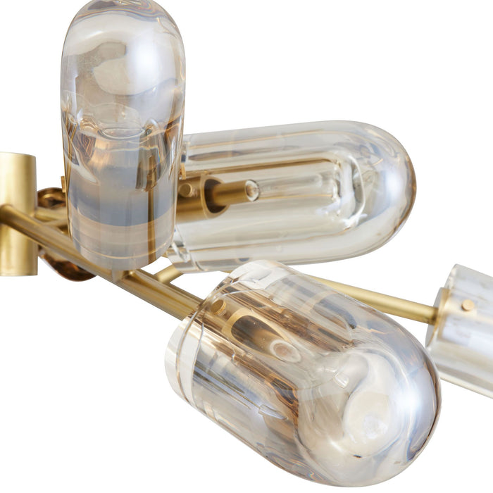 Riverside Champagne Crystal & Antique Brass Chandelier